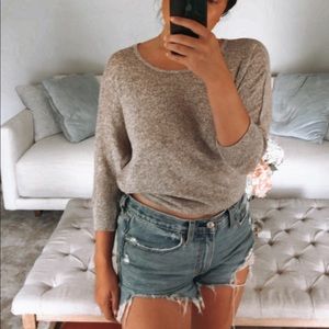 Forever 21 tan dolman sweater